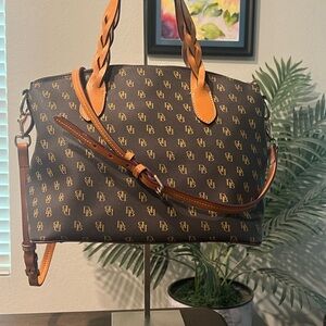 Dooney & Bourke Brown Monogram Satchel